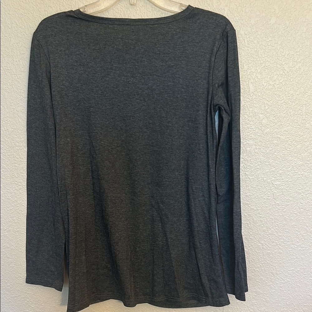Gray Long Sleeve Women's Top - Picture 4 of 6